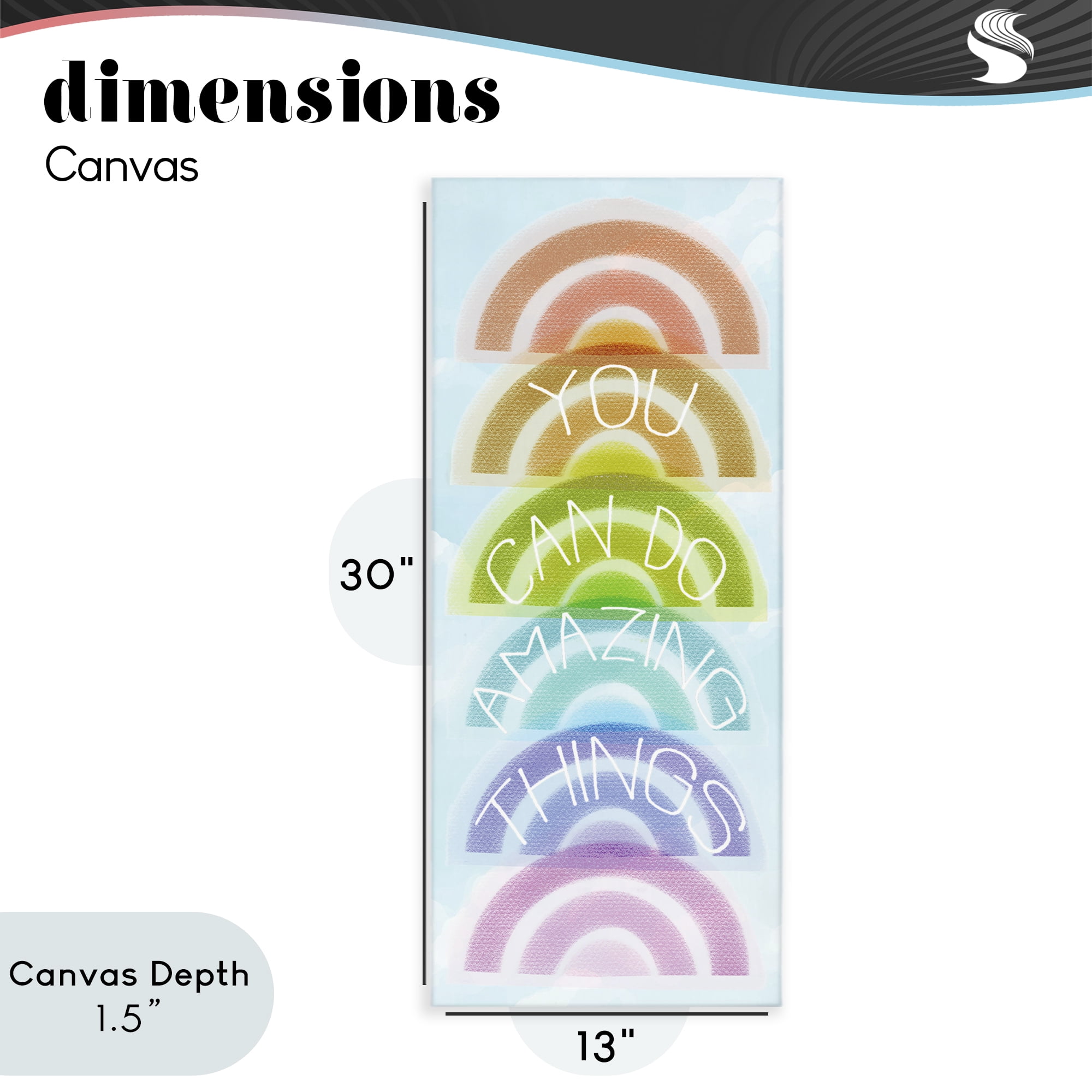 Stupell Industries Amazing Things Rainbow Encouragement Canvas Wall Art, design by Lil' Rue