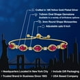 thumbnail image 2 of Gem Stone King 18K Yellow Gold Plated Silver Red Ruby Bracelet for Women | 5.00 Cttw | Gemstone July Birthstone | Oval 7X5MM | Fully Adjustable 9 inch, 2 of 6