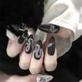 thumbnail image 2 of Uñas postizas HUOGUO, serpiente blanca y negra extendida, color oscuro, 24 unidades, 2 of 5