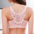 thumbnail image 6 of Bigersell Sports Bra for Women Fashion Front Closure Rose Backless Wire Free Push Up Hollow Out Bra Underwear Women Size Padded Strappy Sports Bras, Style 4815, 32B, 6 of 8
