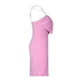 thumbnail image 6 of Women's Cute Pink Bow Front Dress Sleeveless Spaghetti Straps A-Line Evening Party Nigth Out Cami Dress, 6 of 8