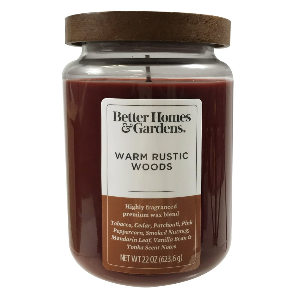 Better Homes & Gardens 22 oz Warm Rustic Woods Single-Wick Candle