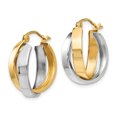 thumbnail image 2 of 14k Two Tone Gold Double Hoop Earrings Round, 2 of 8