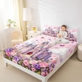thumbnail image 4 of Homewish Luxury Princess Castle Twin Sheet Sets,Brauty Flower Floral Twin Fitted Sheet,Fairy Tale Theme Flat Sheet For Girrl Kids,Breathable Home Decor,3pcs, 4 of 7