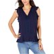 thumbnail image 2 of Blusa sin mangas con ribete de encaje Michael Kors azul PS, 2 of 2