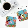 thumbnail image 5 of Balery 6 Pcs Tropical Jungle Flamingoleather Coasters Set, Drink Table Cup Coasters For Living Room Kitchen Coffee Decor, 5 of 9