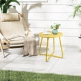 thumbnail image 5 of CERBIOR Metal Tray End Table, Round Accent Coffee Side Table, Anti-Rust and Waterproof Sofa Side Table for Living Room Bedroom Balcony (Yellow), 5 of 10