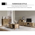 thumbnail image 3 of HomCom Farmhouse Coffee Table with Enclosed Storage Cabinet, Adjustable Open Shelves and Elevated Base, Oak, 3 of 9
