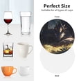 thumbnail image 4 of KLL Drink Coasters Set Round Shape of 4,PU Leather Absorbent Coasters Set Decorative Coffee Cup Coasters Housewarming Gift for Home Decor-Sleeping Dragon In Forest, 4 of 5
