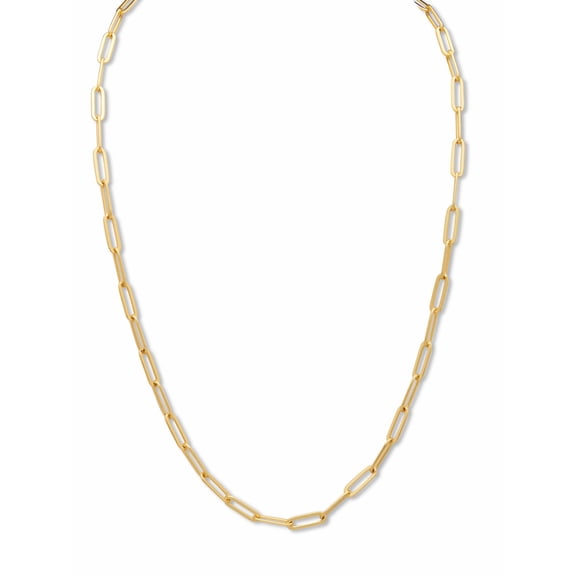 PalmBeach Jewelry Yellow Gold Ion-Plated Stainless Steel Paperclip Necklace 18 Inch