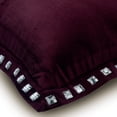 thumbnail image 2 of The HomeCentric Pillow Cover, Plum Decorative Pillowcases Pack of 2, 16x16 inch (40x40 cm) Velvet Pillow Covers For Couch, Solid Color, Crystals, Border, Cushion Cover&nbsp;Home - Plum Crystal Palace, 2 of 6