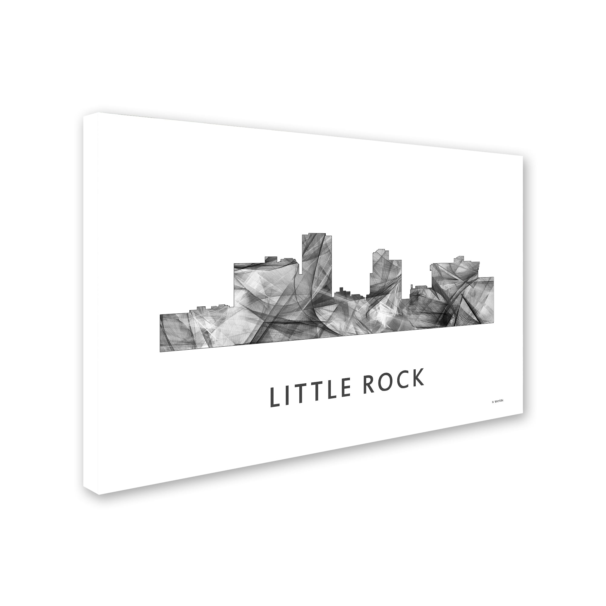 Trademark Fine Art 'Little Rock Arkansas Skyline WB-BW' Canvas Art by Marlene Watson