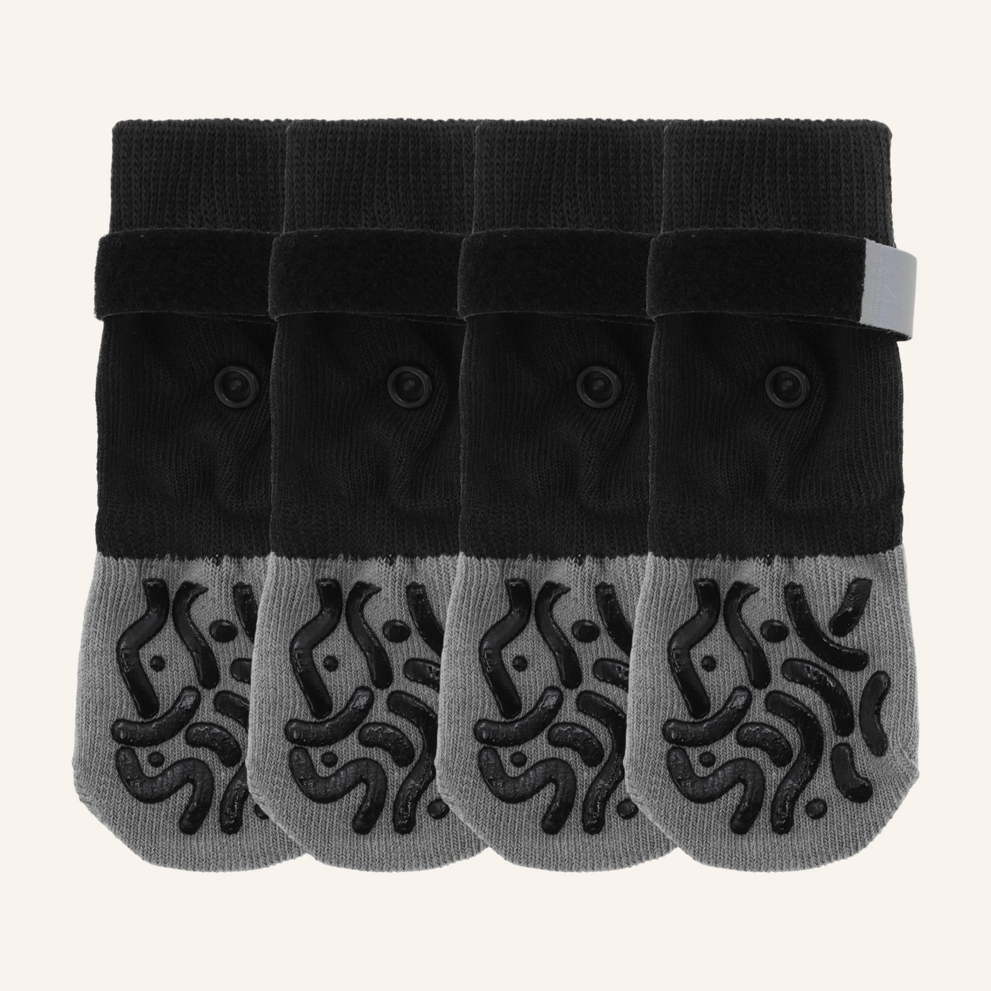 Unique Bargains 4 Pcs Non-Slip Multi-Use Dog Socks with Reflective Tapes Gray XS