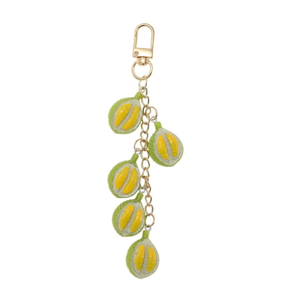 Unique Bargains 1 Pc Stylish Durian Handbag Charm Bag Accessories Green Gold Tone