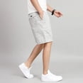 thumbnail image 3 of Pantalones cortos blancos para hombre, de verano, hasta la rodilla, informales, para uso diario, 3 of 5