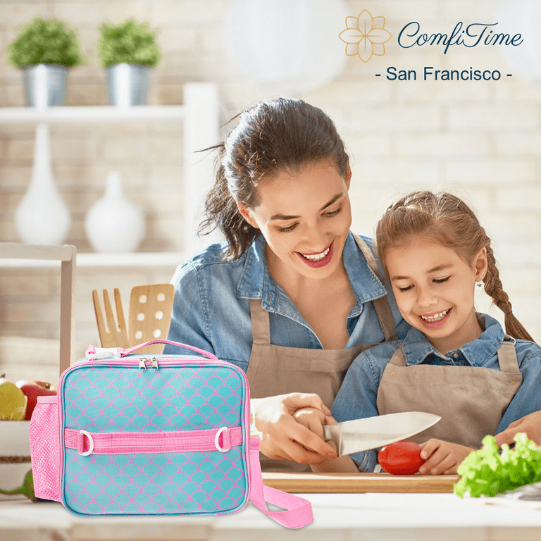Cherry Light Weight Tiffin Box For Kids, Girls & Boys With Shoulder Strap,  Gabby Insulated & Side Bottle Holder For Keeping Food Fresh And Hot - Pink