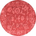 thumbnail image 1 of Ahgly Company Indoor Round Abstract Red Modern Area Rugs, 7' Round, 1 of 4
