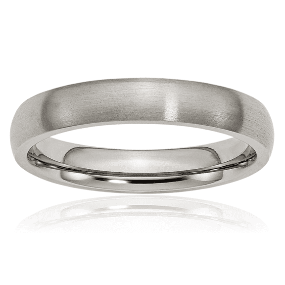 Titanium 4mm Half Round Plain Classic Wedding Band Ring