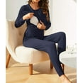 thumbnail image 2 of Avidlove Nursing Pajamas Set for Women Knit Maternity Lounge Set Thermal Underwear Sets Fall & Winter Maternity Wear Long Sleeve Top & Pants for Pregnant, 2 of 5