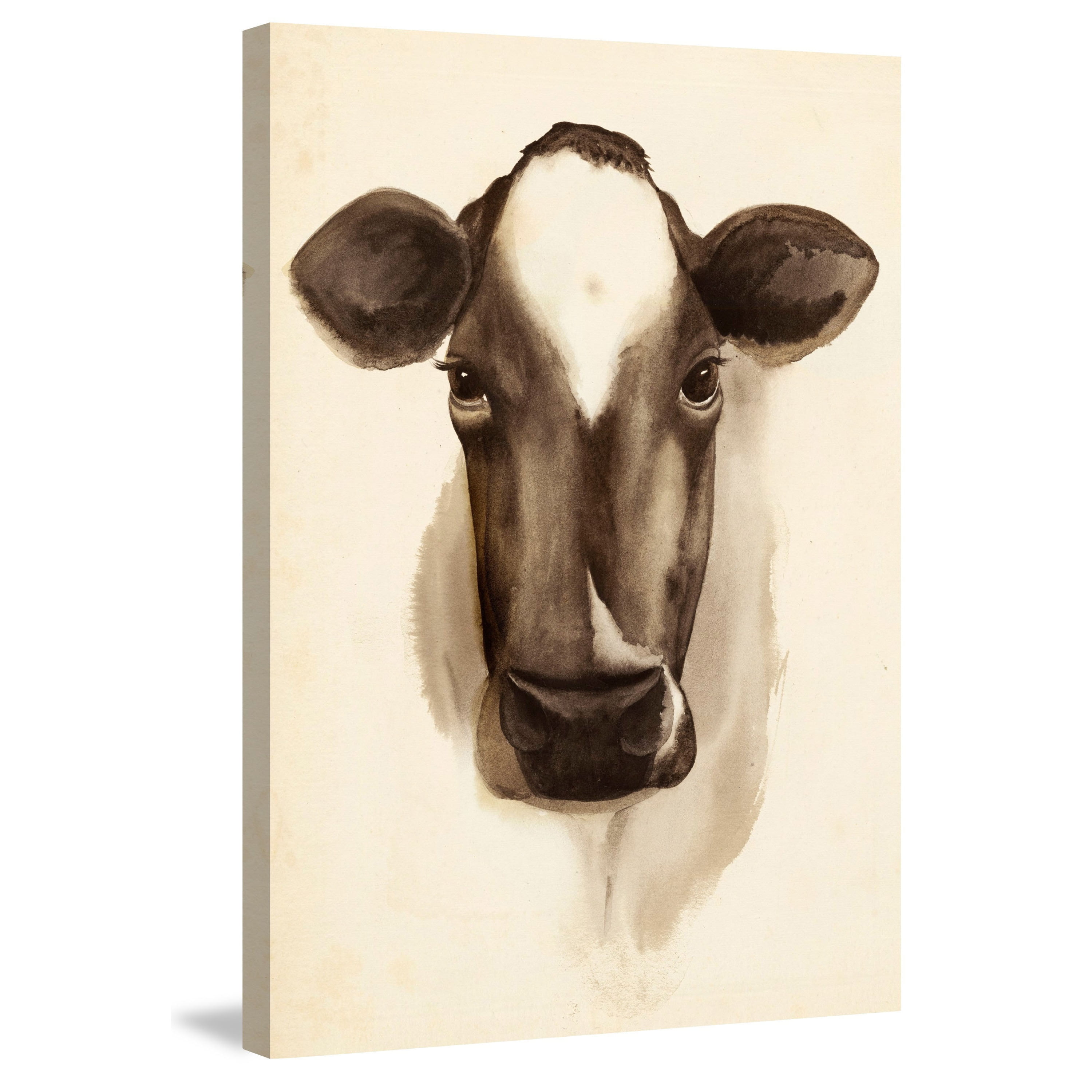 Marmont Hill "Bovine Stare II" Painting Print on Wrapped Canvas