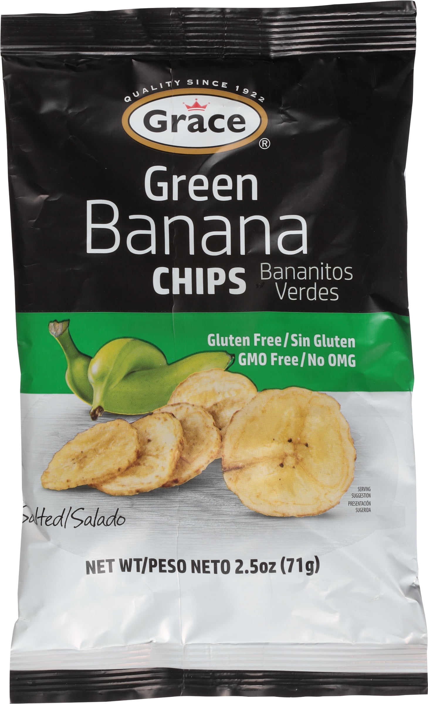 (3 pack) Grace Green Banana Chips, 2.5 oz Bag