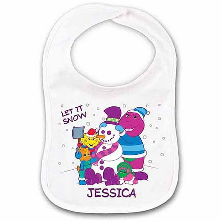 Barney "Let It Snow" Personalized Bib