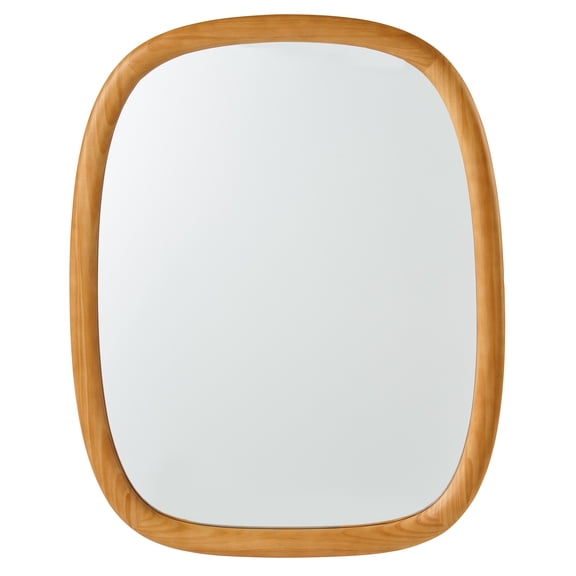 Better Homes & Gardens Soft Organic Wood Frame Wall Mirror, 24x30 Inch, Natural