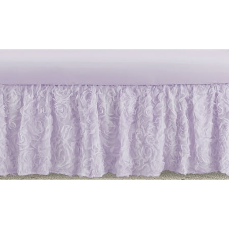 UPC: 0846480078340 | Purple Floral Rose Dust Ruffle Crib Skirt by Sweet Jojo Designs
