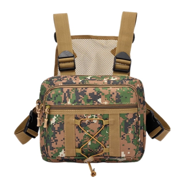 Bolsas de chaleco informales para hombre, bolsa de pecho segura Oxford para viajes de senderismo (Jungle Camo) JShteea Para Estrenar
