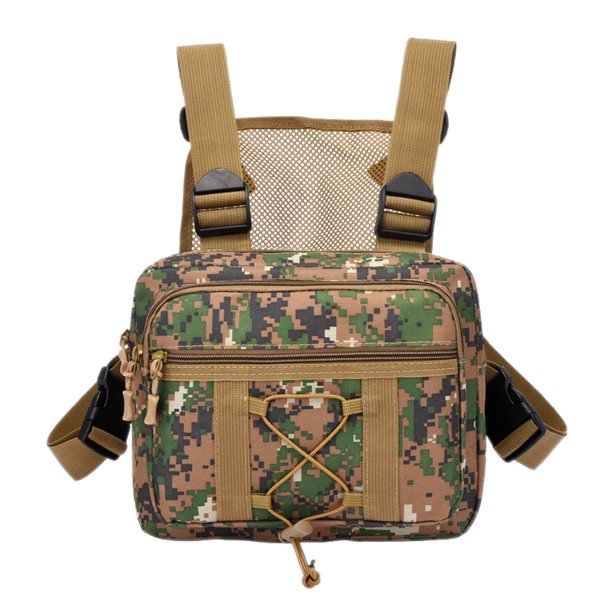 Bolsa De Pecho Molle Bolsas de chaleco informales para hombre, bolsa de pecho segura Oxford para viajes de senderismo (Jungle Camo)
