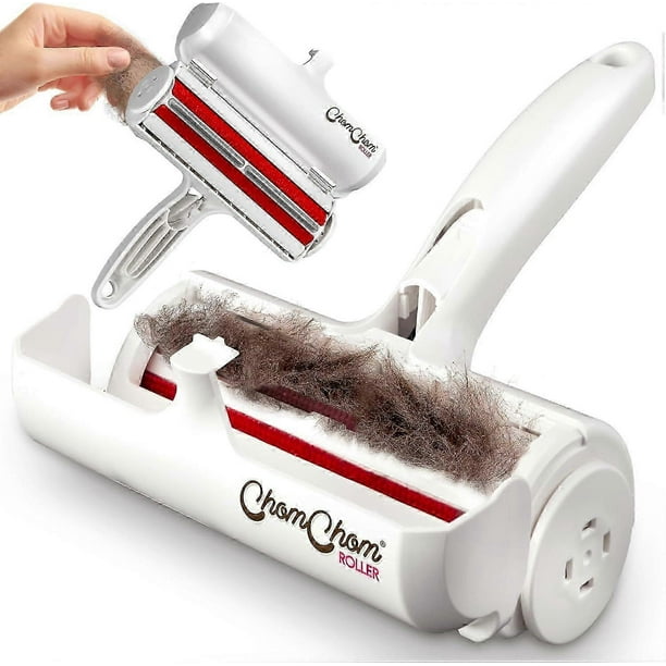 Chom Chom Roller Pet Hair Remover and Reusable Lint Roller - ChomChom Cat and Dog Hair Remover for Furniture, Couch, Carpet, Clothing and Bedding - Po