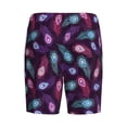 thumbnail image 2 of Lsque Peacock Feathers3 Mens Sleep Pajama Shorts,Short Pajama Pants, Cotton Ultra-Soft Knit-Medium, 2 of 9