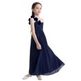 thumbnail image 4 of Alvivi Kids Girls A-Line Chiffon One Shoulder Flower Girl Dress Junior Bridesmaid Wedding Party Pageant Prom Dresses Dark Navy 16, 4 of 7