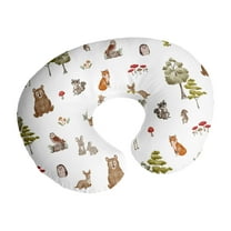 Sweet Jojo Designs Watercolor Woodland Forest Animals Boy, Girl, Unisex/Gender Neutral Nursing Pillow Cover Case (Pillow Not Included)