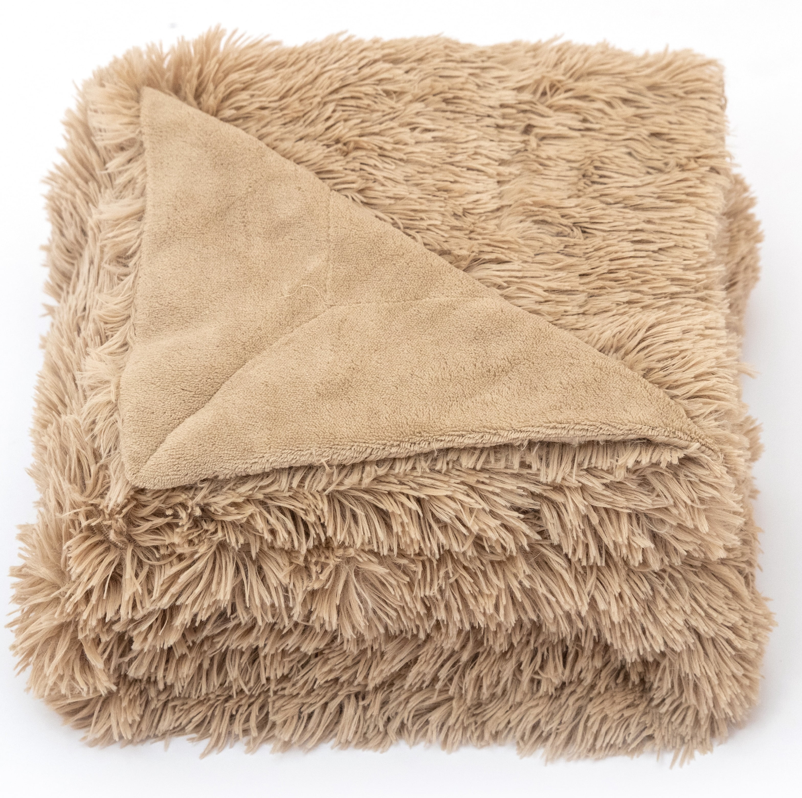 Cheer Collection Soft and Furry Long Shaggy Hair Throw Blanket 