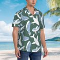 thumbnail image 3 of Sikiie Beautiful Whales Print Men's Hawaiian Shirt, Summer Beach Button Pocket Short Sleeve T-Shirt,XX-Large, 3 of 7