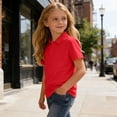 thumbnail image 6 of Amidoa 3 Pack Children's Polo Shirts Short Sleeve – Boys Girls Casual Sport Performance Tee Set Solid Color School Uniform,Red Size 6, 6 of 7