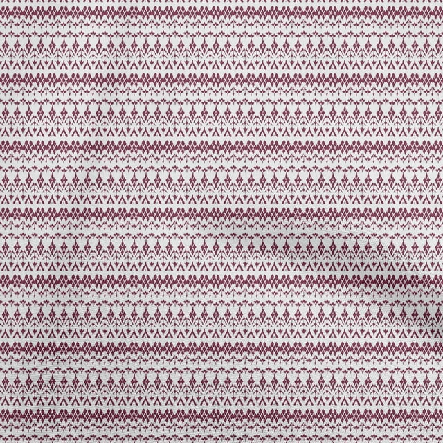 oneOone Polyester Spandex Dark Magenta Fabric Asian Ikat Sewing Material Print Fabric By The Yard 56 Inch Wide