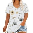 thumbnail image 2 of Txenfivo Women Plus Size Tops Tie Dye V Neck Shirt Floral Camo Summer Short Sleeve Plus Size Tops for Womens Casual T Shirts Oversized Ladies Blouse XL-5XL, 2 of 5