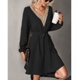 thumbnail image 4 of Vestido con costura, vestido corto con escote en V, vestido corto para mujer, acabado de lujo, 4 of 7