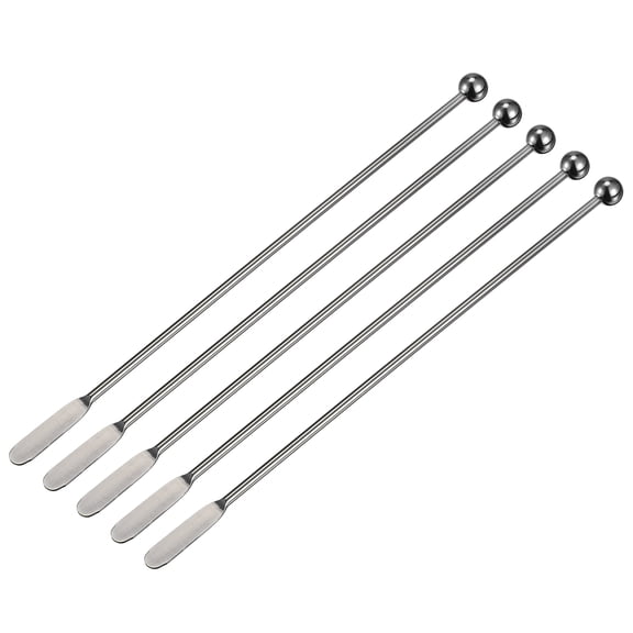 Uxcell 5Pcs Stainless Steel Coffee Stirrers Cocktail Stir Sticks 7.48 " Long for Mixing Cocktail Coffee, Silver