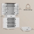 thumbnail image 2 of 71" Farmhouse Kitchen Pantry Cabinet with Motion Sensor LED Light, Distressed White Tall Storage Cabinet with Adjustable Shelves and Door Racks for Kitchen or Dining Room, 2 of 7