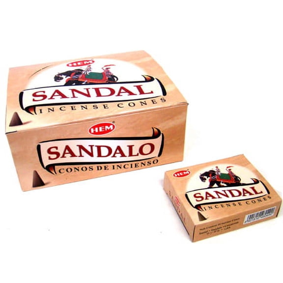 Sandal - Case of 12 Boxes, 10 Cones Each - HEM Incense From India