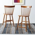 thumbnail image 2 of SAFAVIEH Providence Square Mid Back Counter Stool, Walnut (Set of 2), 2 of 15