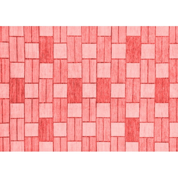 Ahgly Company Machine Washable Indoor Rectangle Abstract Red Modern Area Rugs, 8' x 10'