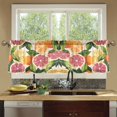 thumbnail image 4 of Yayeee Kitchen Curtains Tier Set of 2 Light Filtering 57"x36" Over Sink Window Panels, Citrus Leaves, 4 of 7