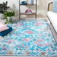 thumbnail image 3 of SAFAVIEH Riviera Dzvezda Abstract Polyester Machine Washable Area Rug, Light Blue/Pink, 9' x 12', 3 of 13