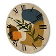 thumbnail image 3 of Designart 'Green Leaf With Botanical Minimalist Shapes' Modern Wood Wall Clock, 3 of 5
