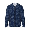 thumbnail image 1 of Balery Snowflake Dark Blue Sudadera ligera de manga larga con capucha y protección solar UPF 50+ para hombre y mujer, ideal para pesca y running-Large, 1 of 7