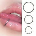thumbnail image 2 of K-KED 1pc Simple Stainless Steel Hinged Segment Nose Ring Septum Clicker Daith Hoop-Silver-1.2*12mm, 2 of 9
